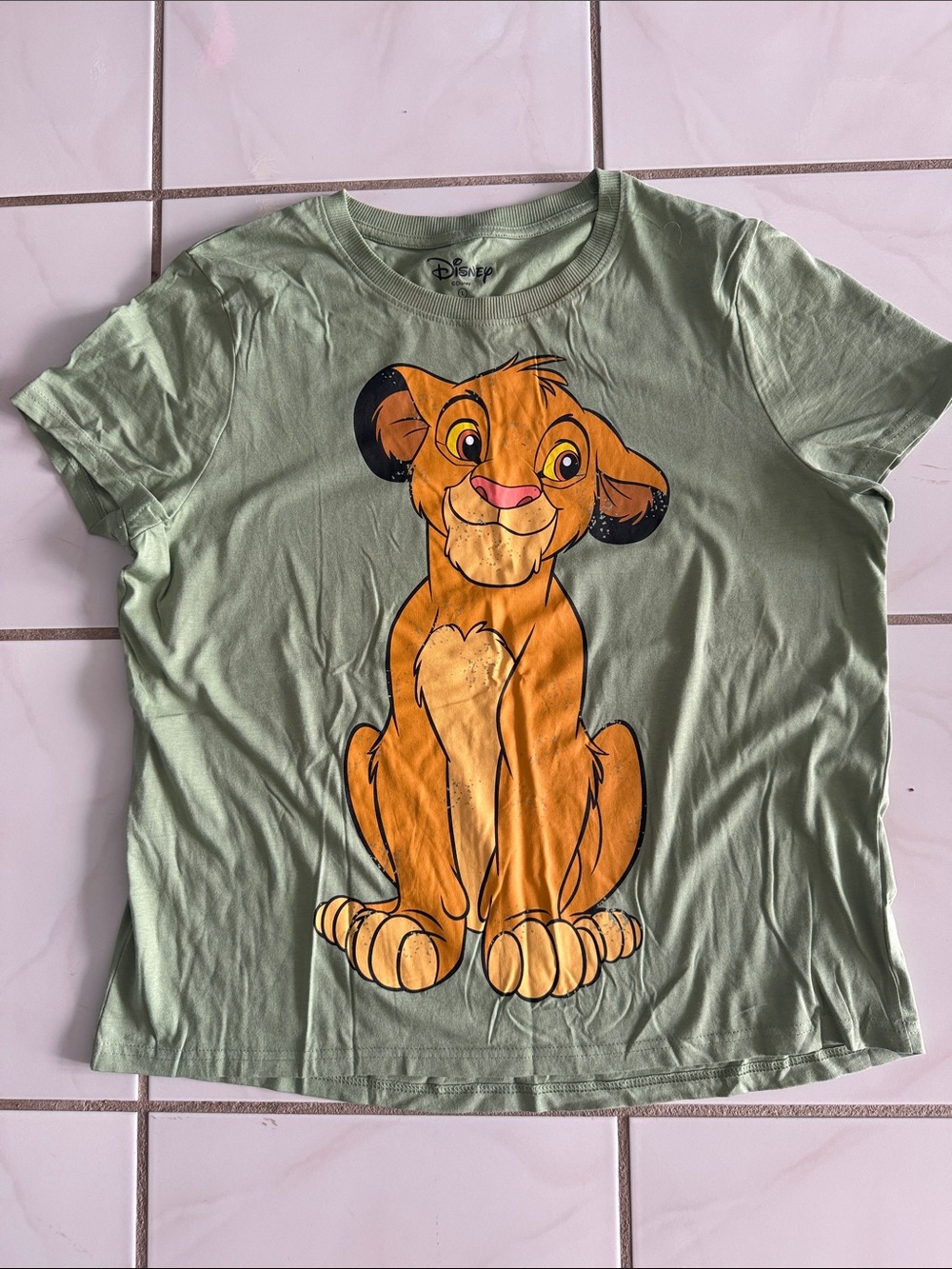 Primark Disney Simba The Lion King Sage Green Soft Tee size L